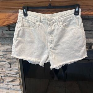 Good American Good 90s Cutoff Women's White Denim Shorts
